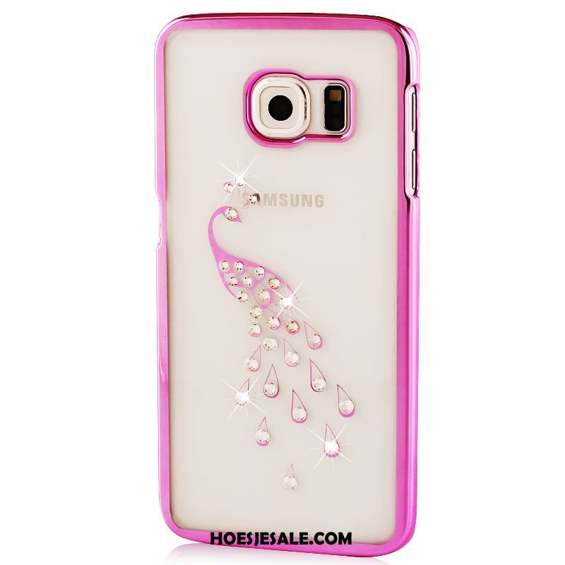 Samsung Galaxy S6 Edge Hoesje Hoes Doorzichtig Hard Purper Ster Sale