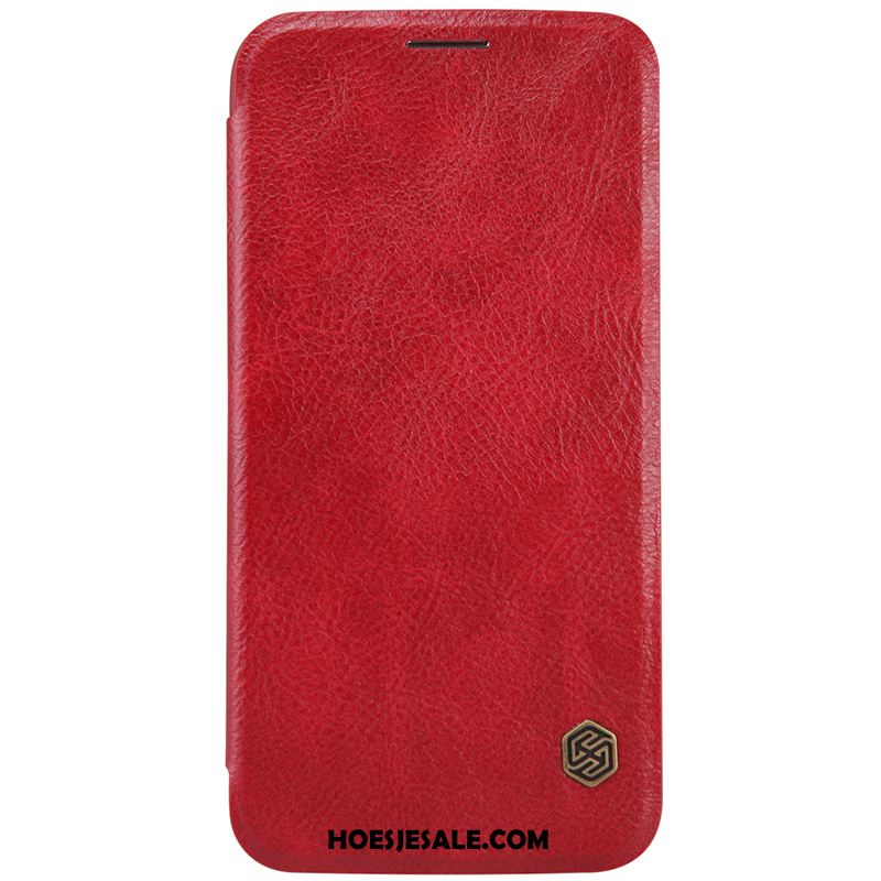 Samsung Galaxy S6 Edge Hoesje Leren Etui Bescherming Mobiele Telefoon Tas Rood Korting