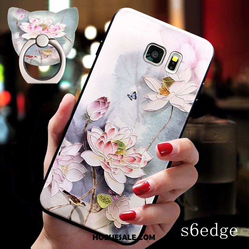 Samsung Galaxy S6 Edge Hoesje Roze Anti-fall Zacht Ster Reliëf Korting