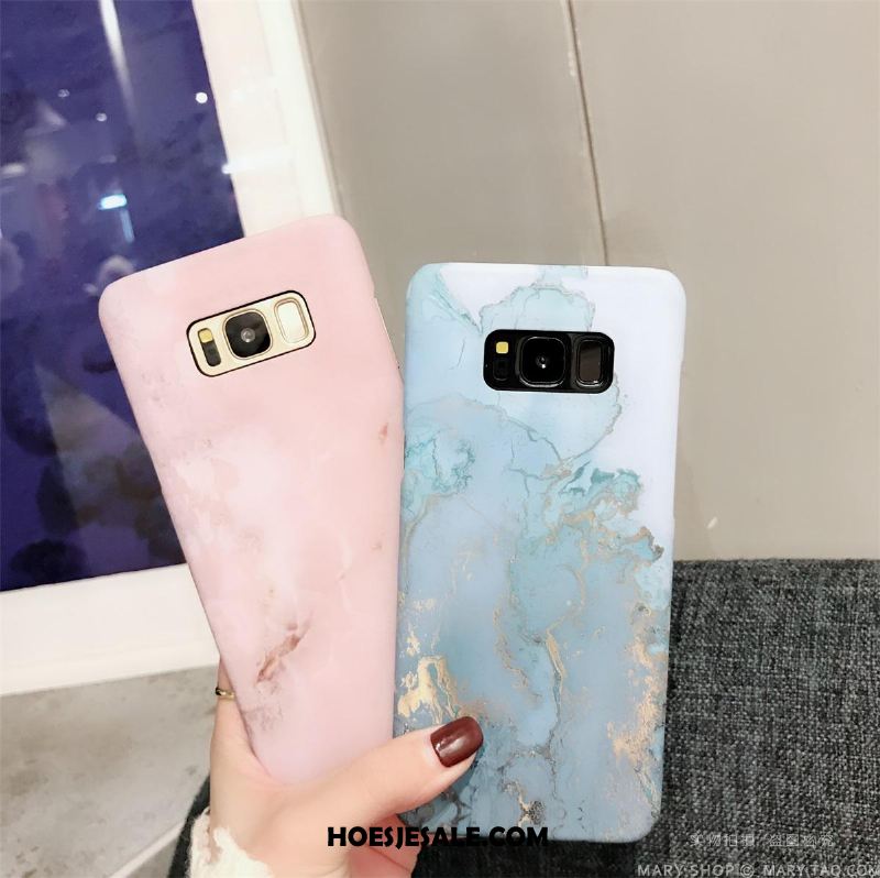 Samsung Galaxy S8 Hoesje Grote Metaal Blauw Ster Omlijsting Sale