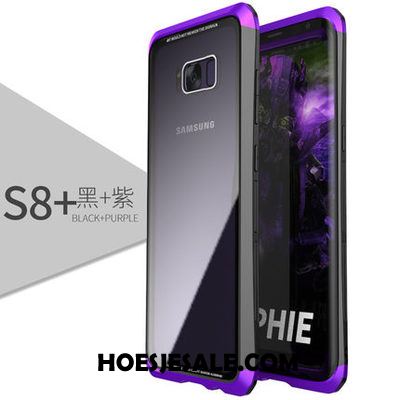 Samsung Galaxy S8+ Hoesje Omlijsting Glas Anti-fall Mobiele Telefoon Purper Sale