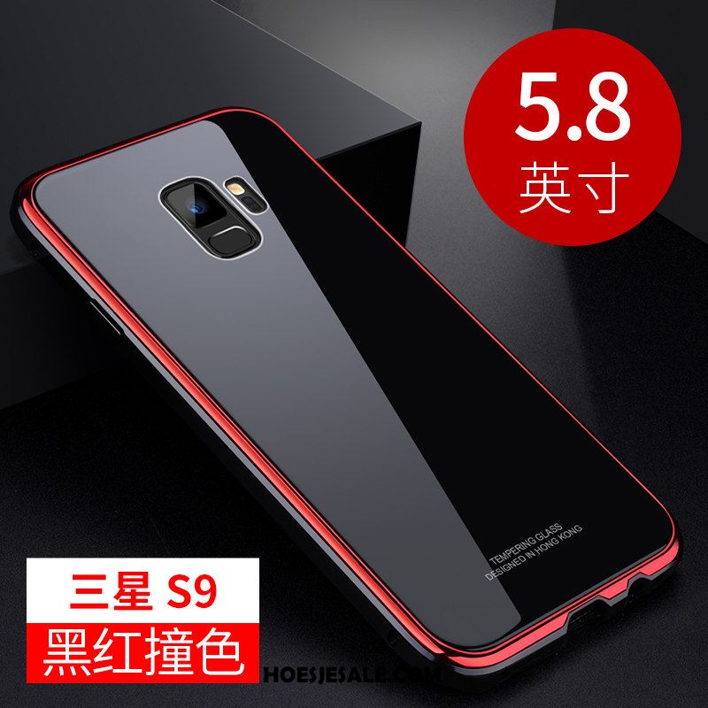 Samsung Galaxy S9 Hoesje Luxe Anti-fall Metaal Trendy Merk Rood Sale