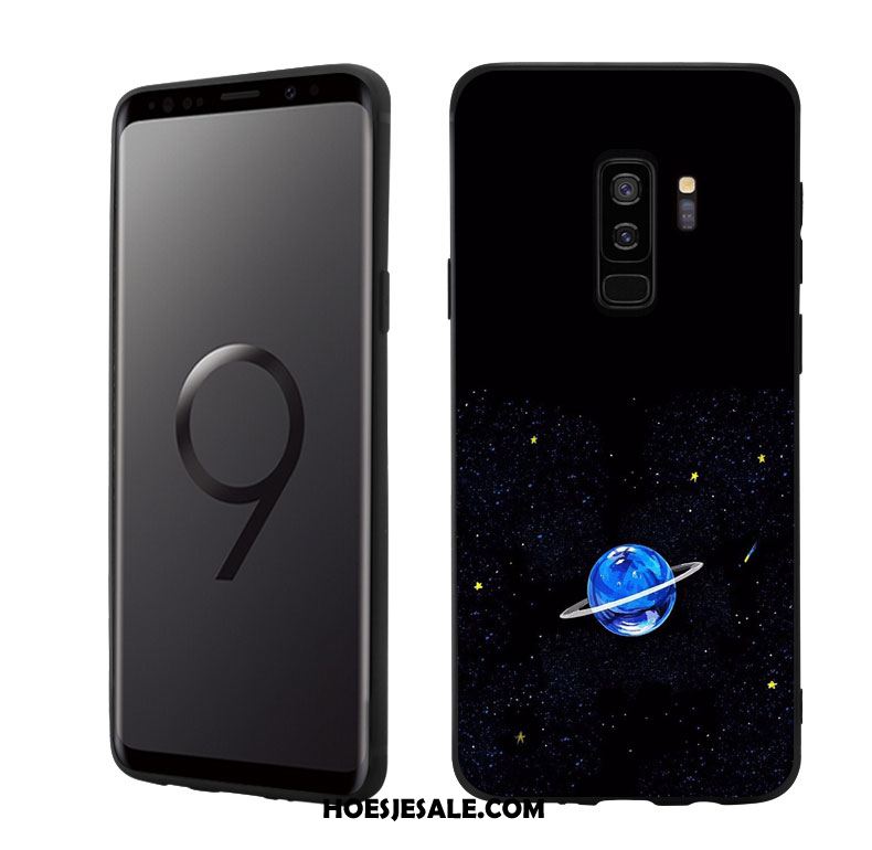 Samsung Galaxy S9+ Hoesje Zacht Blauw Trend Hoes Zwart Kopen