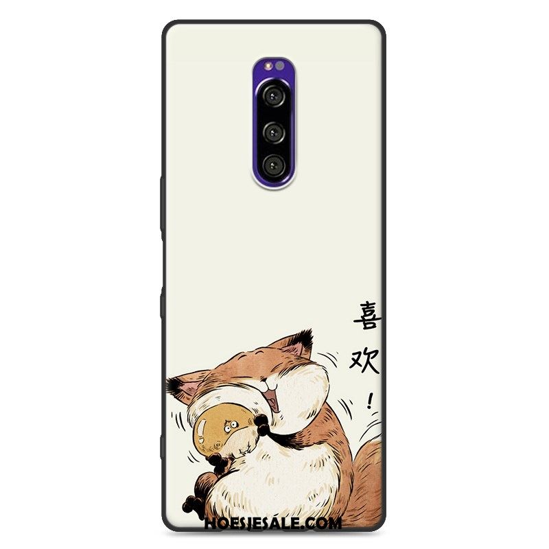 Sony Xperia 1 Hoesje Hoes Mobiele Telefoon Wit Mooie Schrobben Korting