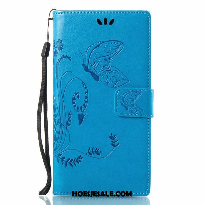 Sony Xperia L1 Hoesje Blauw Mobiele Telefoon Siliconen Leren Etui Hanger Winkel