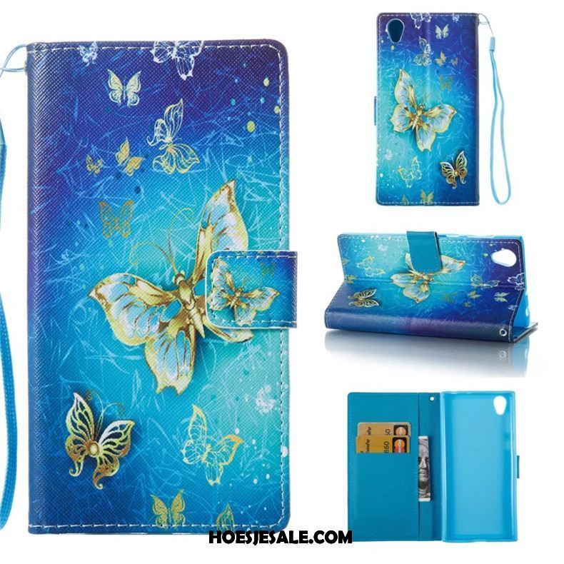 Sony Xperia L1 Hoesje Hoes Blauw Mobiele Telefoon Patroon Bescherming Goedkoop