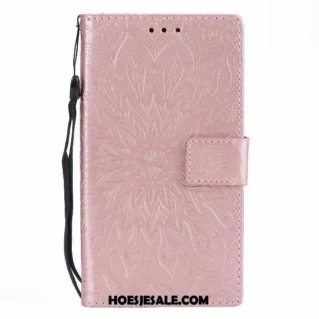 Sony Xperia L2 Hoesje Hoes Kaart Roze Bloemen Patroon Sale