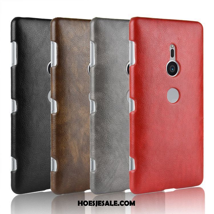 Sony Xperia Xz2 Hoesje Soort Aziatische Vrucht Leer Vintage Rood Leren Etui Korting