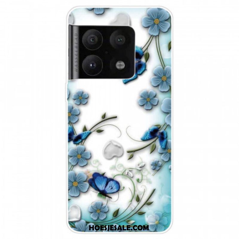 Telefoonhoesje voor OnePlus 10 Pro 5G Retro Vlinders En Bloemen
