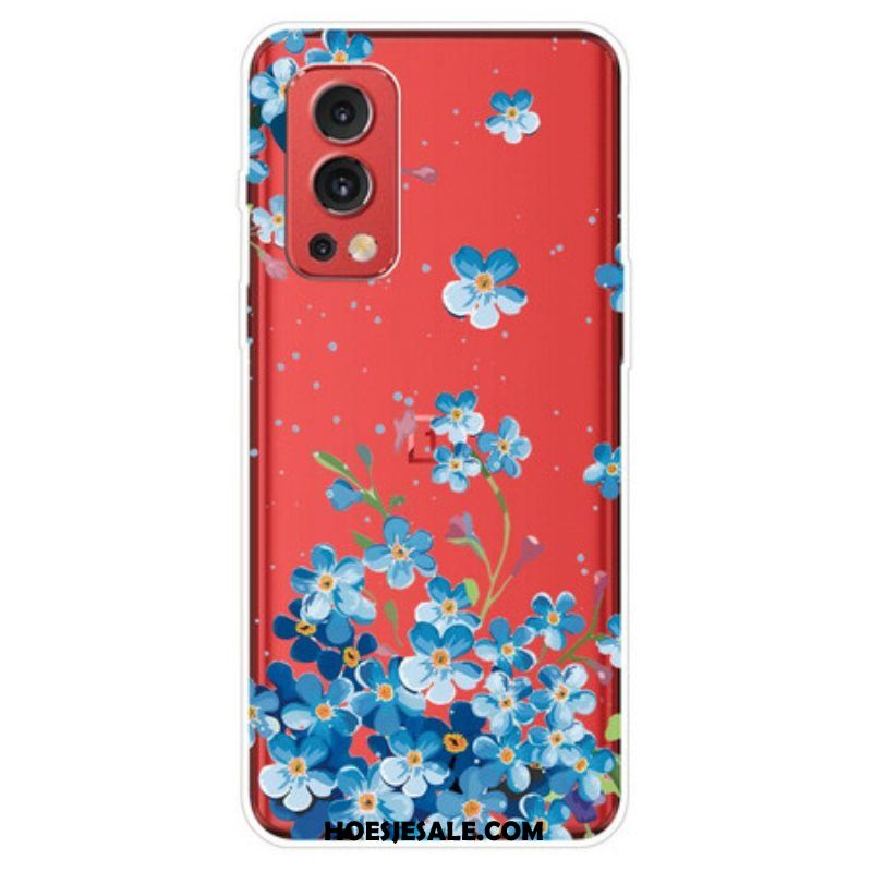 Telefoonhoesje voor OnePlus Nord 2 5G Blauwe Bloemen