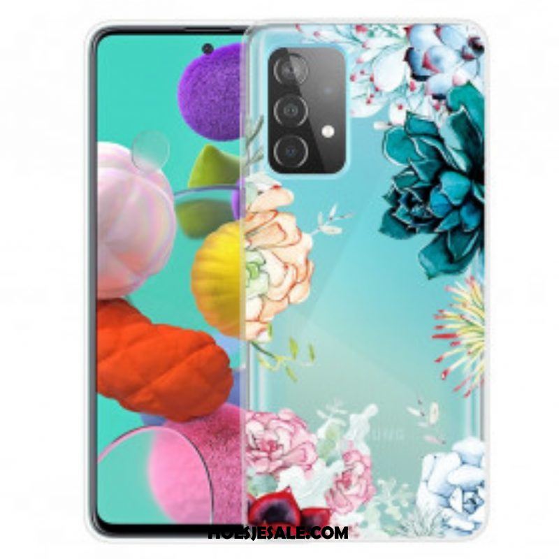 Telefoonhoesje voor Samsung Galaxy A52 4G / A52 5G / A52s 5G Aquarel Bloemen