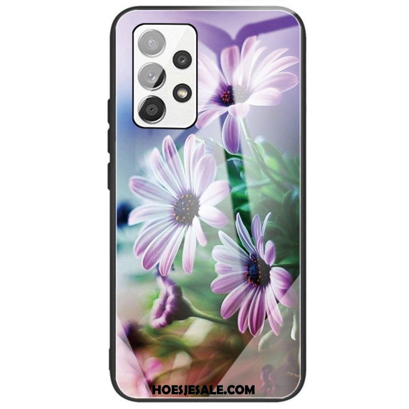 Telefoonhoesje voor Samsung Galaxy A53 5G Bloemen Van Gehard Glas