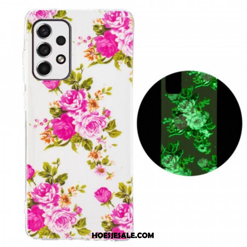 Telefoonhoesje voor Samsung Galaxy A53 5G Fluorescerende Vrijheidsbloemen