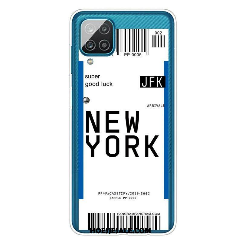 Telefoonhoesje voor Samsung Galaxy M12 / A12 Instapkaart Naar New York