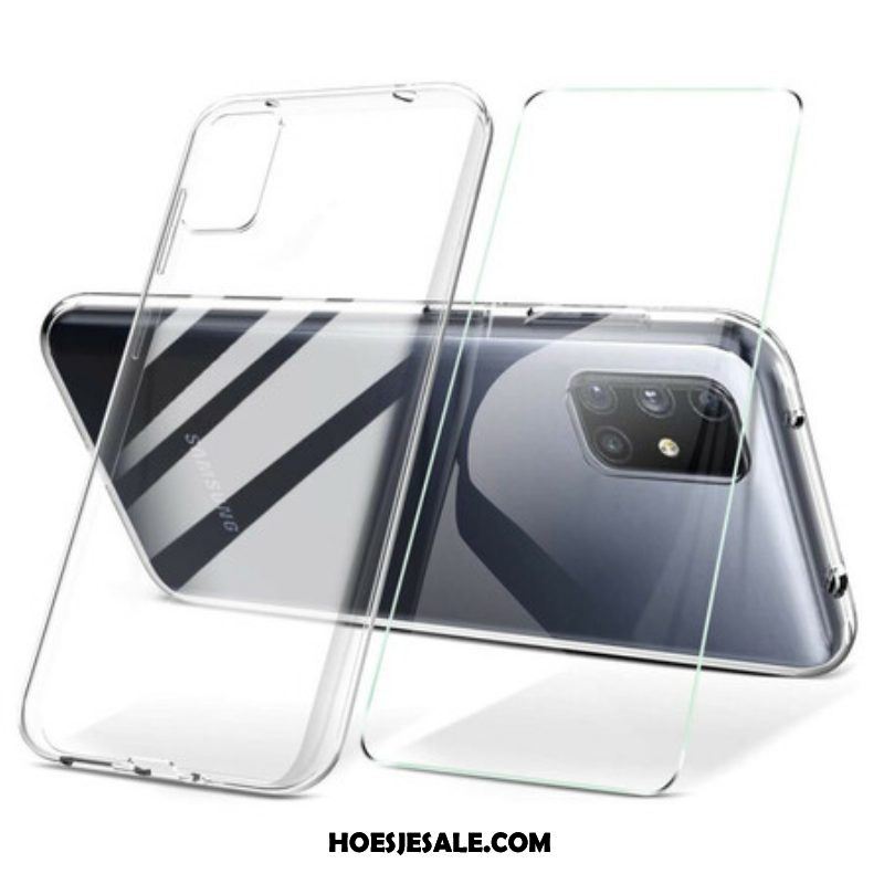 Telefoonhoesje voor Samsung Galaxy M51 En Scherm Van Gehard Glas