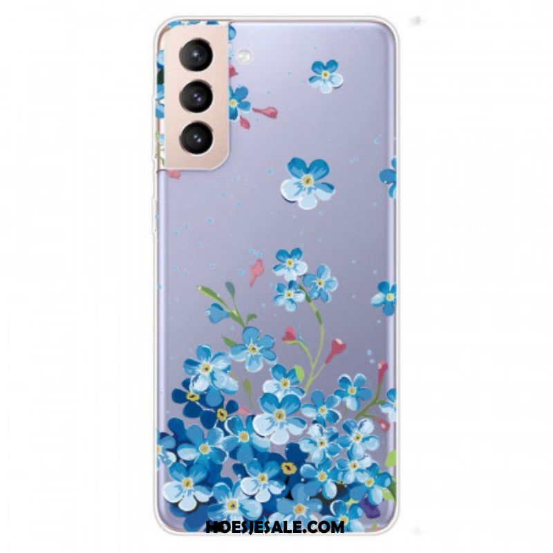 Telefoonhoesje voor Samsung Galaxy S22 5G Blauwe Bloemen