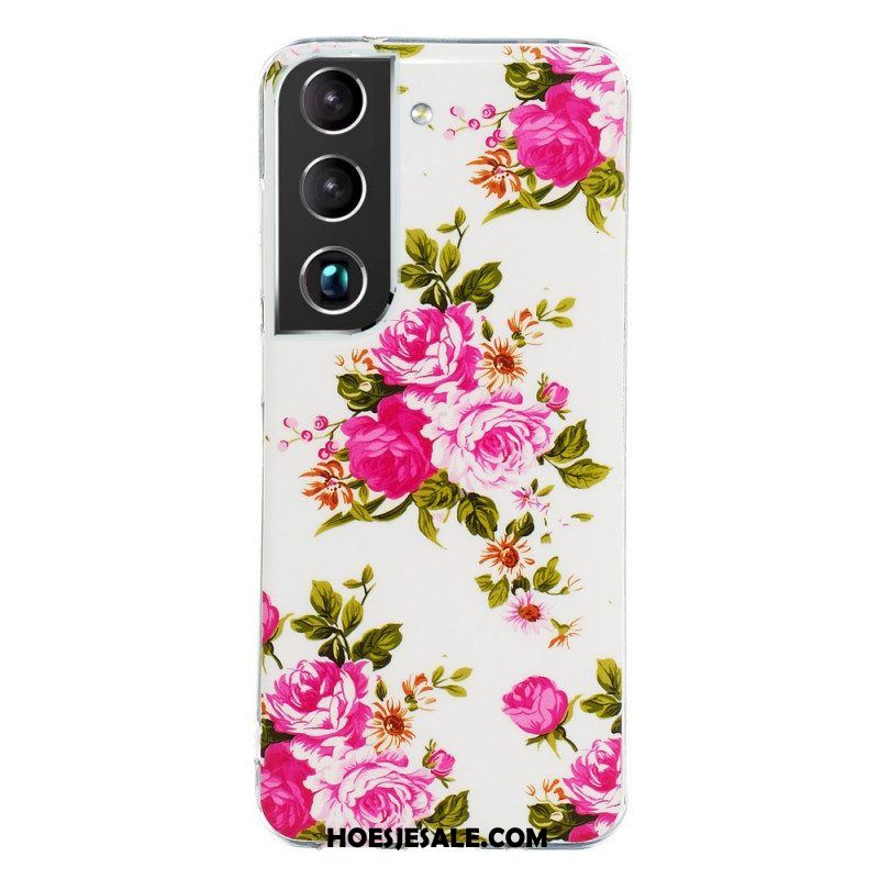 Telefoonhoesje voor Samsung Galaxy S22 5G Fluorescerende Vrijheidsbloemen