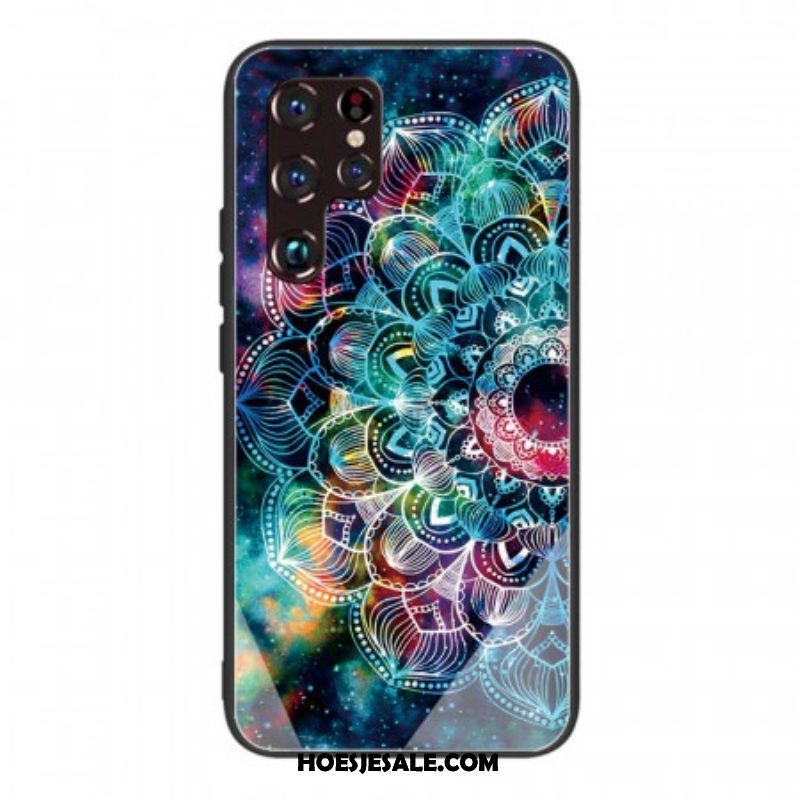 Telefoonhoesje voor Samsung Galaxy S22 Ultra 5G Mandala Gehard Glas