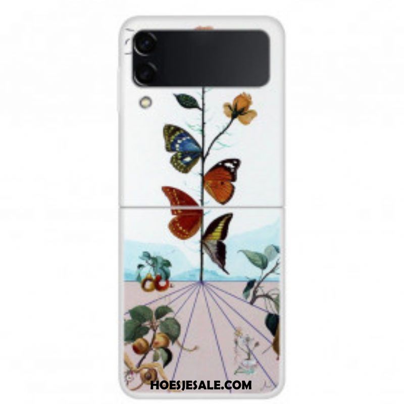 Telefoonhoesje voor Samsung Galaxy Z Flip 3 5G Folio-hoesje Natuur Vlinders