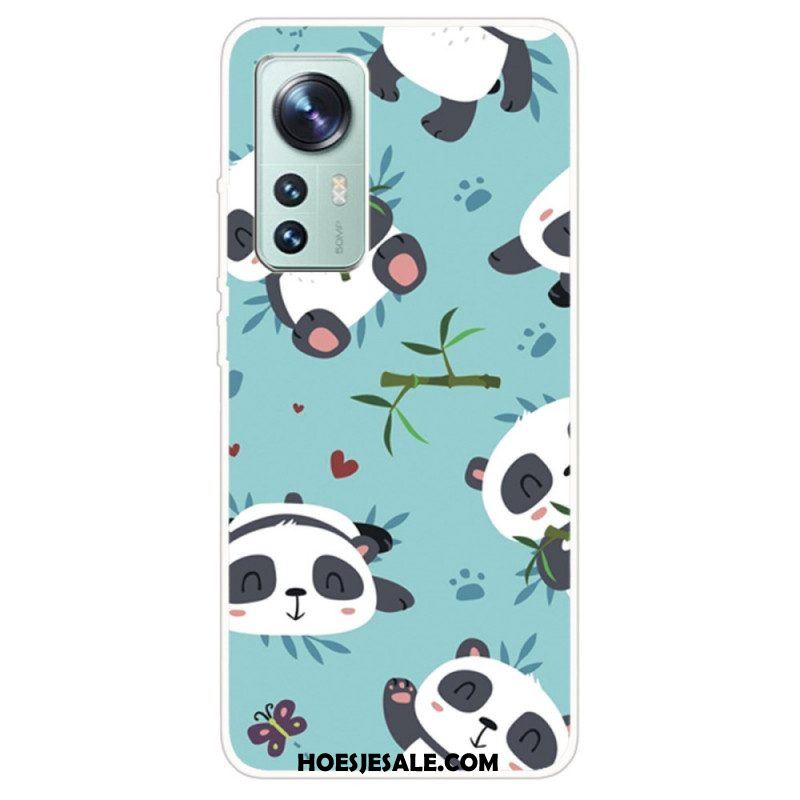 Telefoonhoesje voor Xiaomi 12 / 12X Siliconen Stelletje Panda's