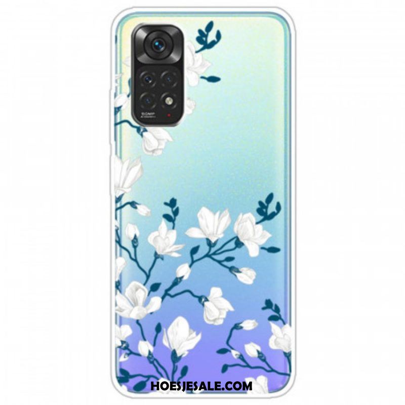 Telefoonhoesje voor Xiaomi Redmi Note 11 / 11S Witte Bloemen