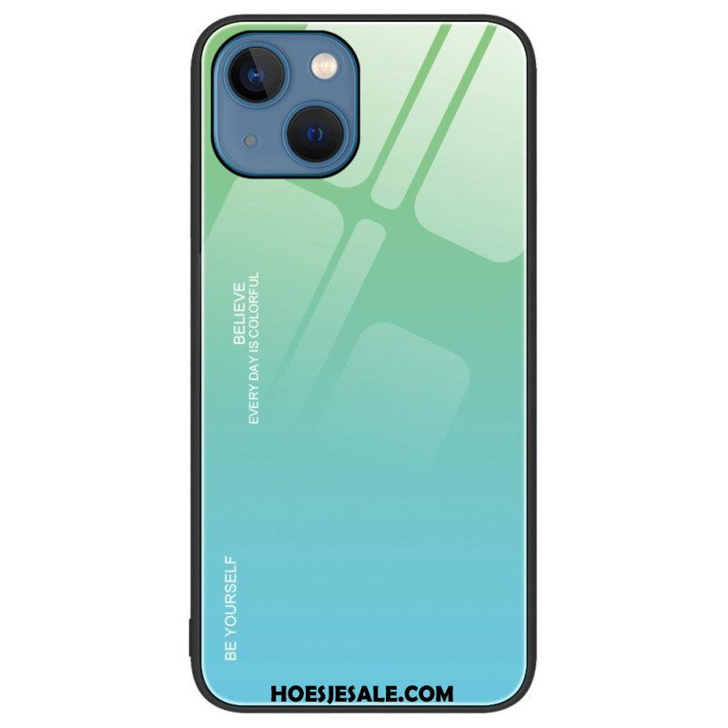 Telefoonhoesje voor iPhone 14 Gehard Glas Wees Jezelf