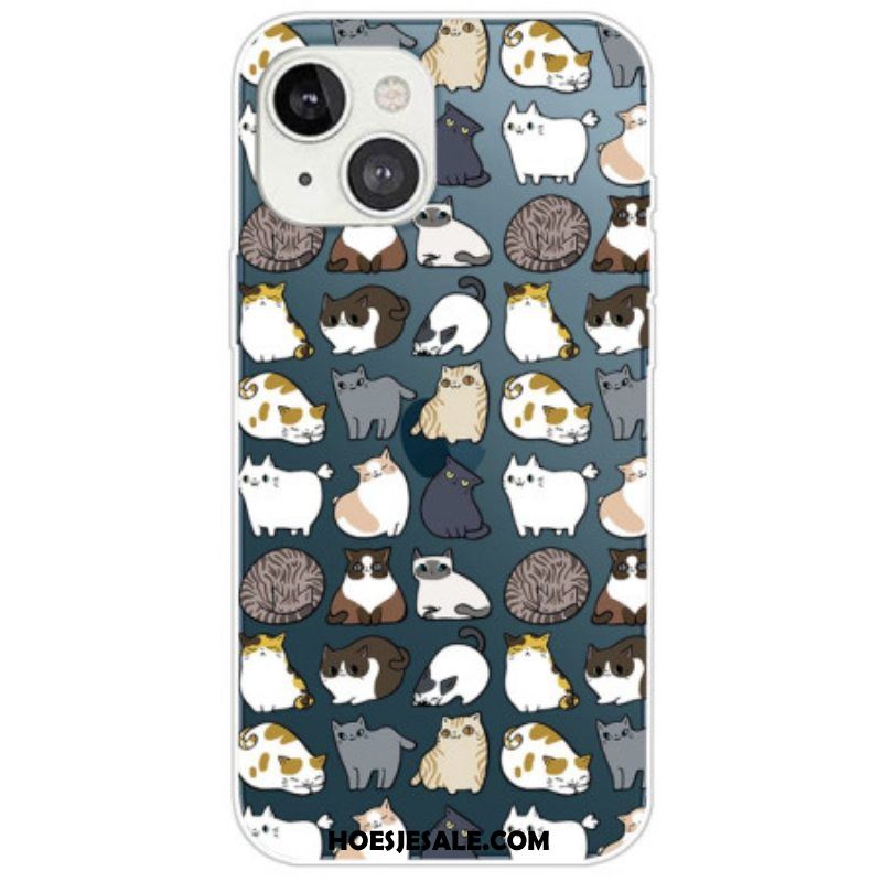 Telefoonhoesje voor iPhone 14 Plus Naadloze Katten