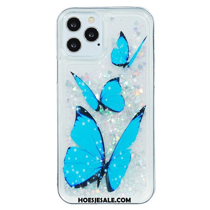 Telefoonhoesje voor iPhone 15 Pro Max Vlinders Glitteren