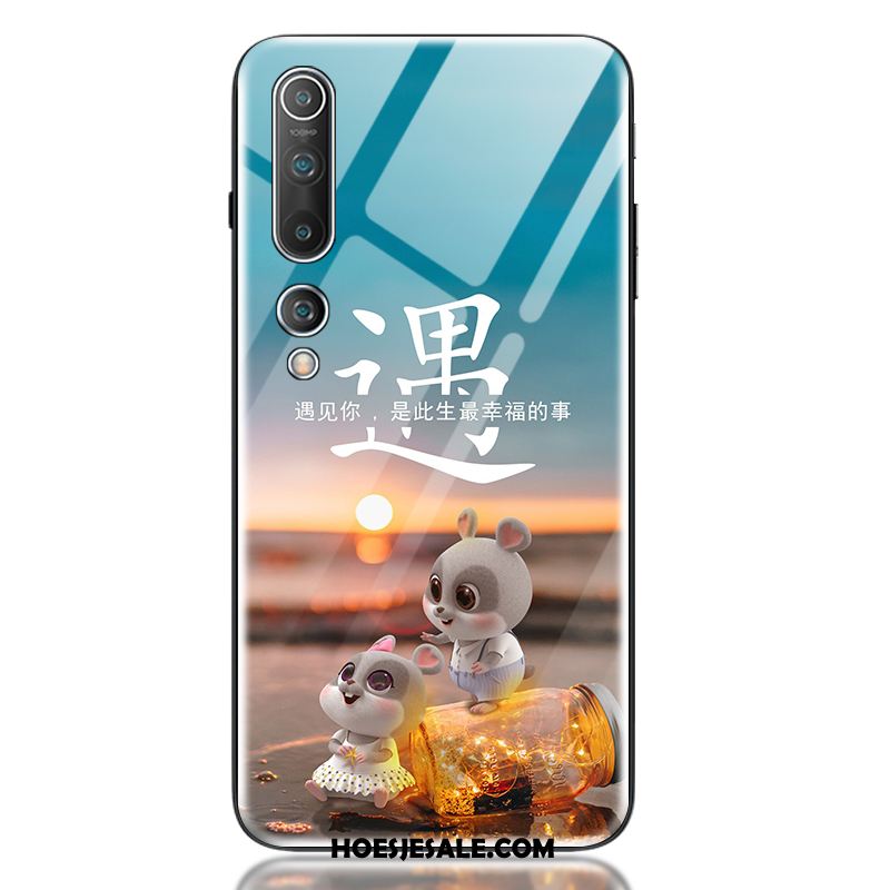 Xiaomi Mi 10 Hoesje Scheppend Hoes Siliconen Mooie Gehard Glas Sale