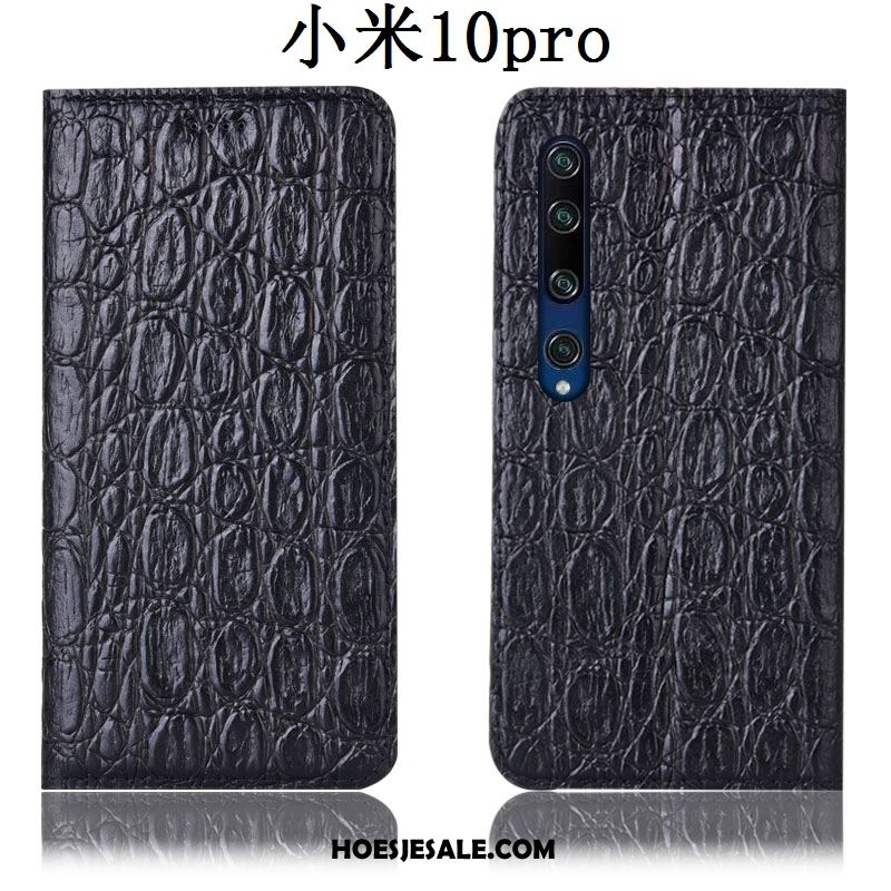 Xiaomi Mi 10 Pro Hoesje Bescherming Leren Etui Zwart All Inclusive Folio Sale