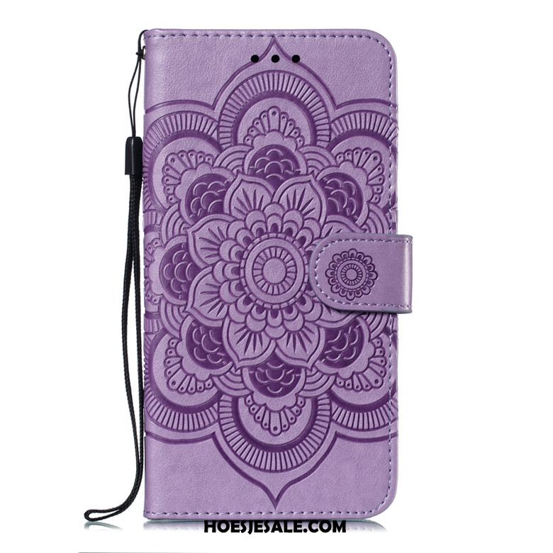 Xiaomi Mi 10 Pro Hoesje Purper Mobiele Telefoon Zacht Leren Etui Folio Winkel