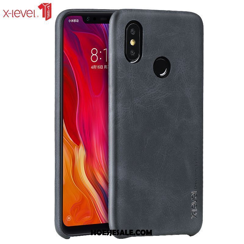 Xiaomi Mi 8 Hoesje Dun Zwart Mini Leren Etui Leer Online