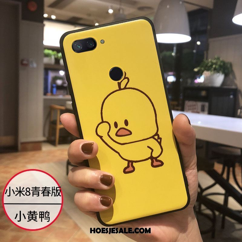 Xiaomi Mi 8 Lite Hoesje Scheppend Geel Schrobben Trendy Merk Mini Online