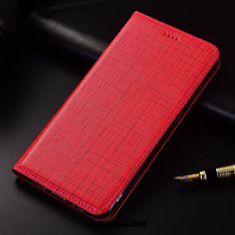 Xiaomi Mi 8 Pro Hoesje Patroon Echt Leer Rood Leren Etui Mobiele Telefoon Goedkoop