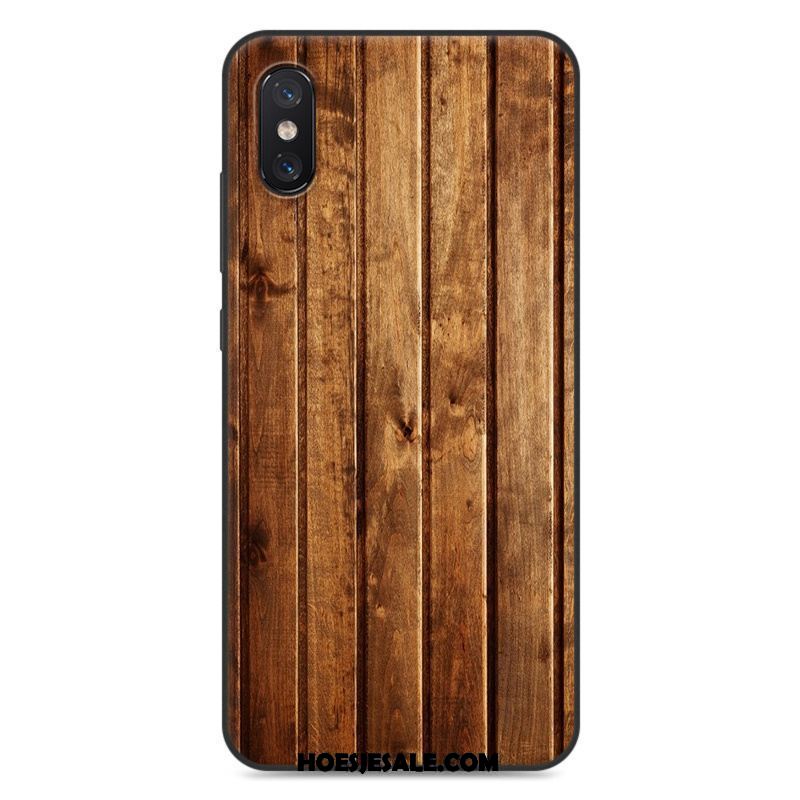 Xiaomi Mi 8 Pro Hoesje Vintage Bescherming Eenvoudige Houtnerf Patroon Goedkoop