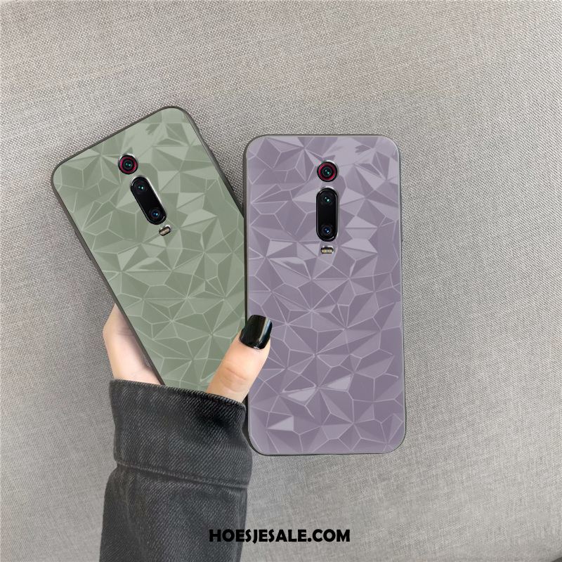 Xiaomi Mi 9t Hoesje Groen Anti-fall Patroon Eenvoudige Ruit Kopen