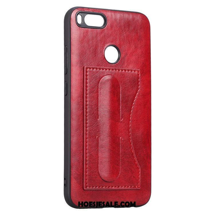 Xiaomi Mi A1 Hoesje Rood Mini Leren Etui Kaart Hoes Sale