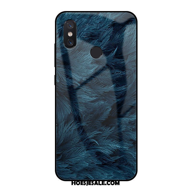 Xiaomi Mi A2 Hoesje Siliconen Jeugd Blauw Trendy Merk Patroon Goedkoop