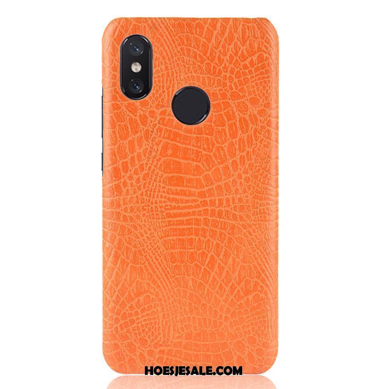 Xiaomi Mi Max 3 Hoesje Krokodillenleer Bescherming Oranje Mobiele Telefoon Hoes Korting