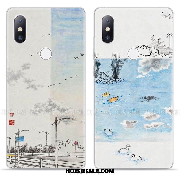 Xiaomi Mi Mix 2s Hoesje Inkt Schilderij Hoes Eenvoudige Landschap Mobiele Telefoon Goedkoop