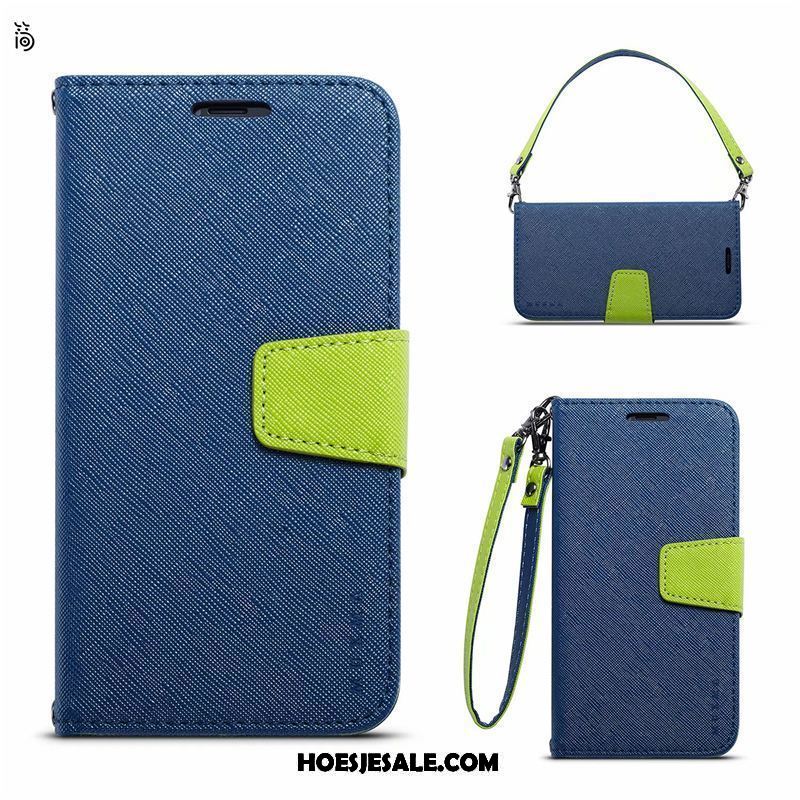 Xiaomi Redmi 6a Hoesje Zacht Anti-fall Blauw Leren Etui Eenvoudige Korting