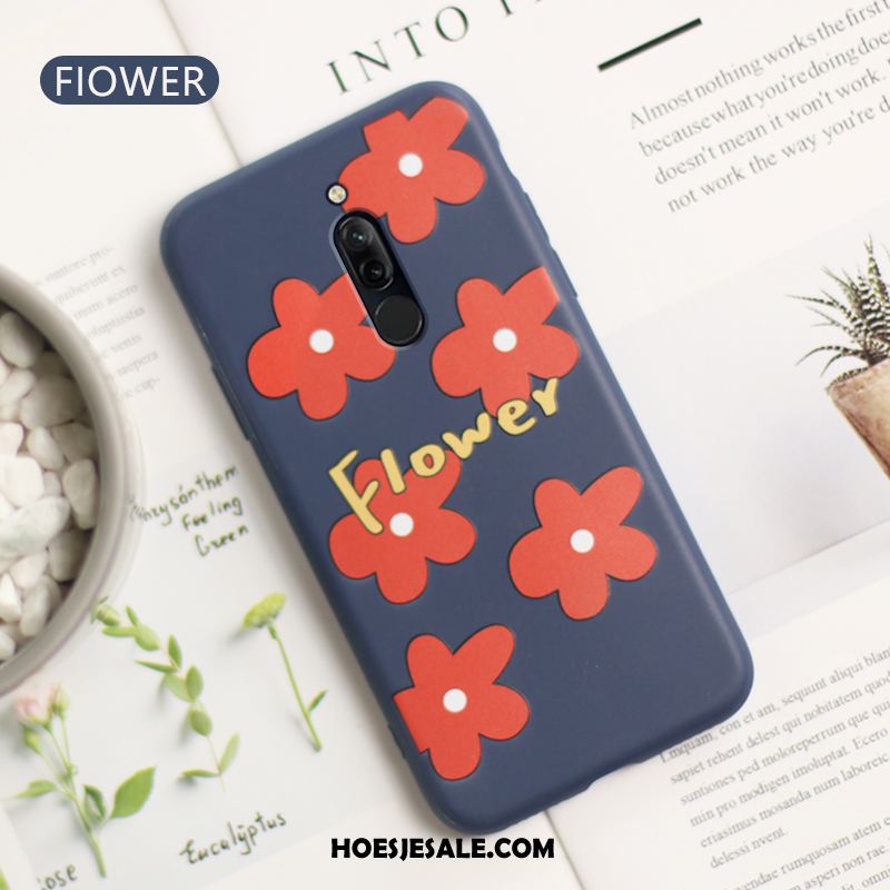 Xiaomi Redmi 8 Hoesje Bloemen Hoes Rood Siliconen Dun Sale