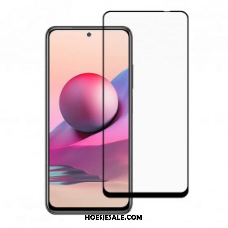 Xiaomi Redmi Note 10/10S/Poco M5S Screenprotector Van Gehard Glas Met Zwarte Rand