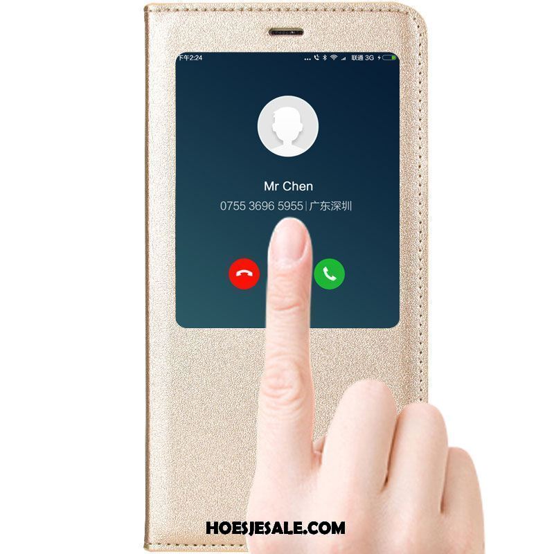 Xiaomi Redmi Note 5 Hoesje Leren Etui Anti-fall Rood Clamshell Mobiele Telefoon Aanbiedingen