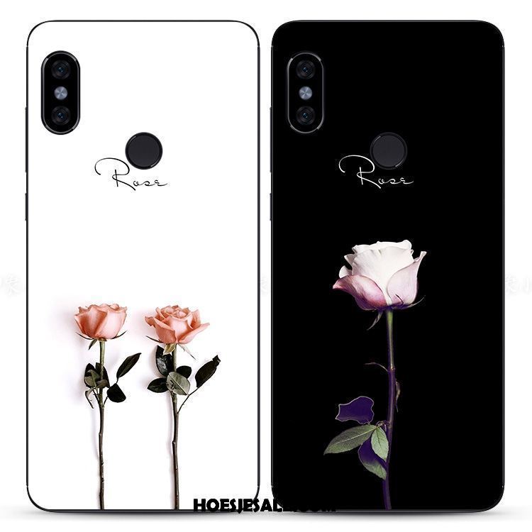 Xiaomi Redmi Note 5 Hoesje Zacht Kunst Eenvoudige Bloemen Wit Goedkoop