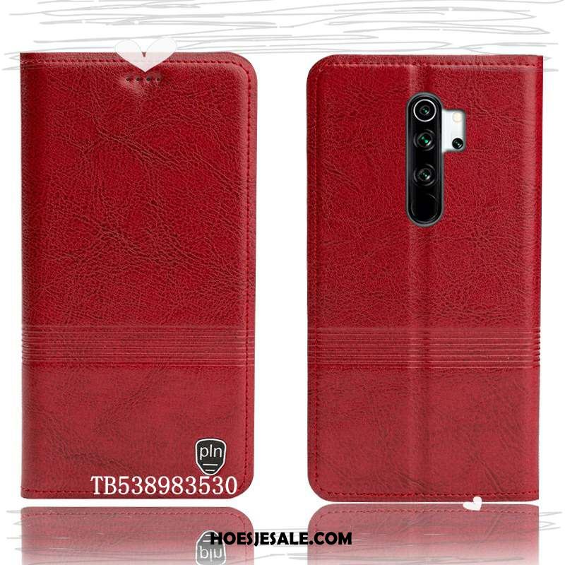 Xiaomi Redmi Note 8 Pro Hoesje Leren Etui Bescherming Anti-fall Rood Grote Online