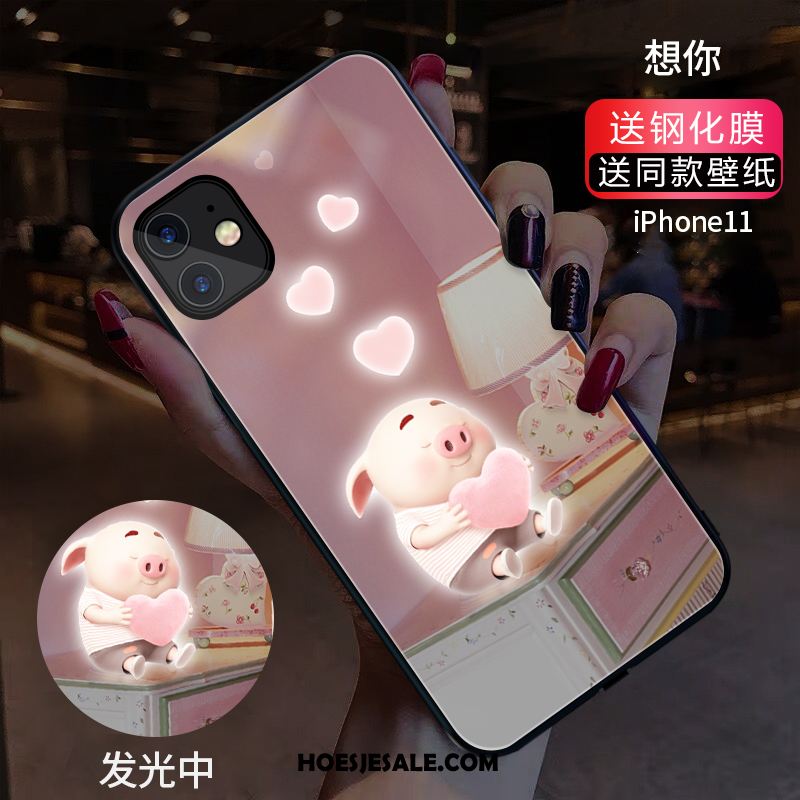 iPhone 11 Hoesje Mini Mobiele Telefoon Roze Glas Lovers Sale