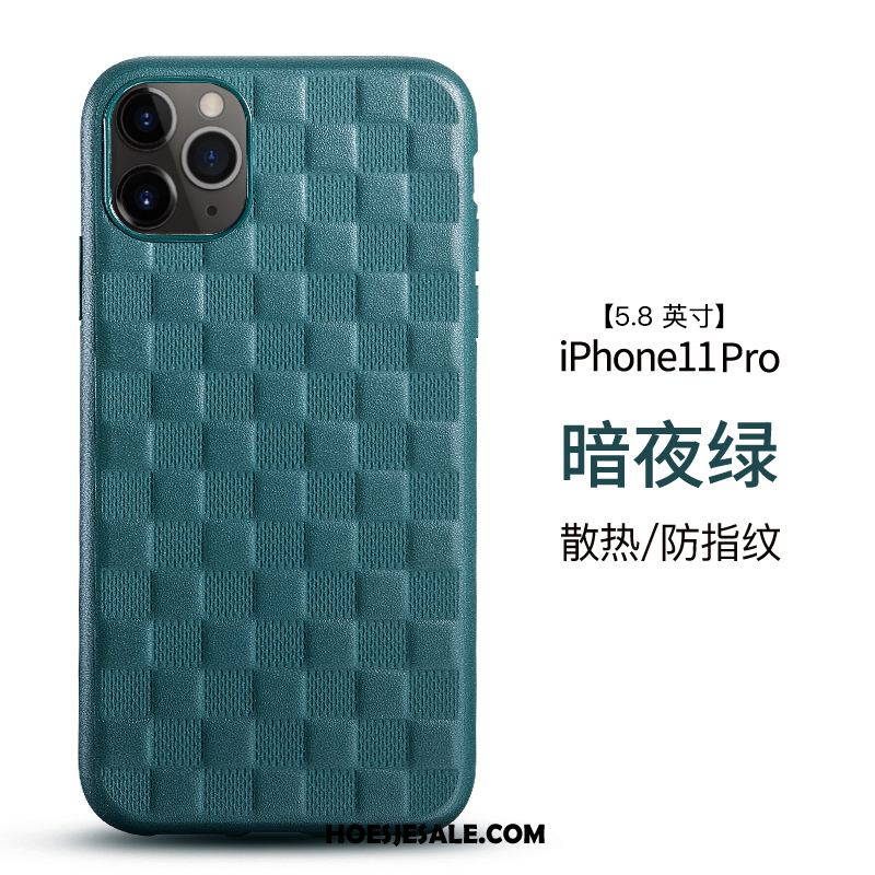 iPhone 11 Pro Hoesje Anti-fall Leren Etui Mobiele Telefoon Trendy Merk Siliconen