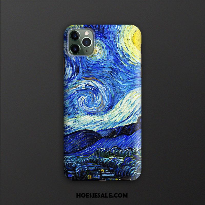 iPhone 11 Pro Hoesje Blauw Olieverfschilderij Ster Kunst Bescherming Kopen