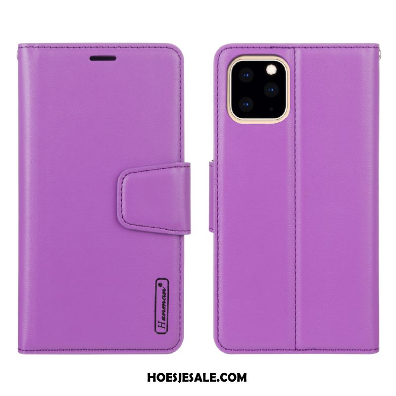 iPhone 11 Pro Hoesje Hanger Folio Hoes Leren Etui Mobiele Telefoon Goedkoop